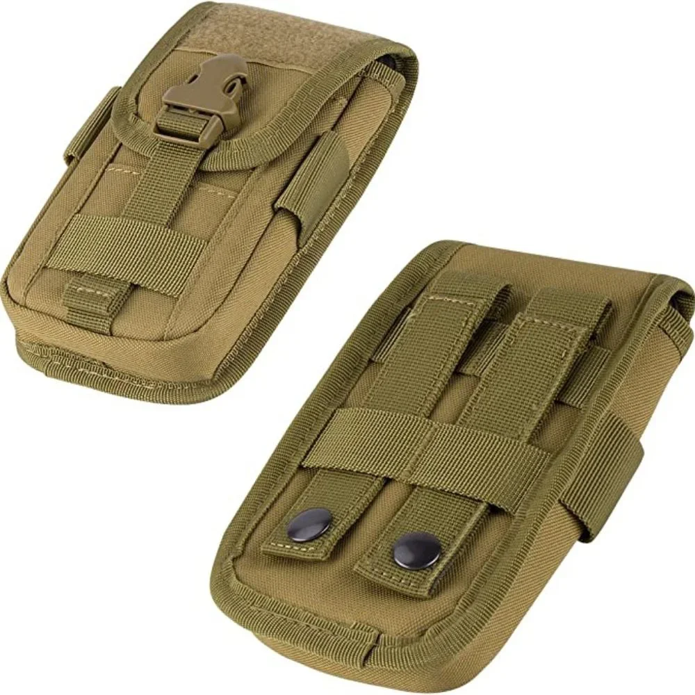 Tactical Cell Phone Holster Pouch with Armor Case on with US Flag Patch